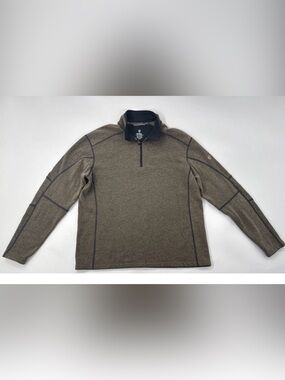 Kuhl Revel 1/4 Zip Pullover Mens 2XL Brown Soft  Fleece Hiking Outdoor Gorpore